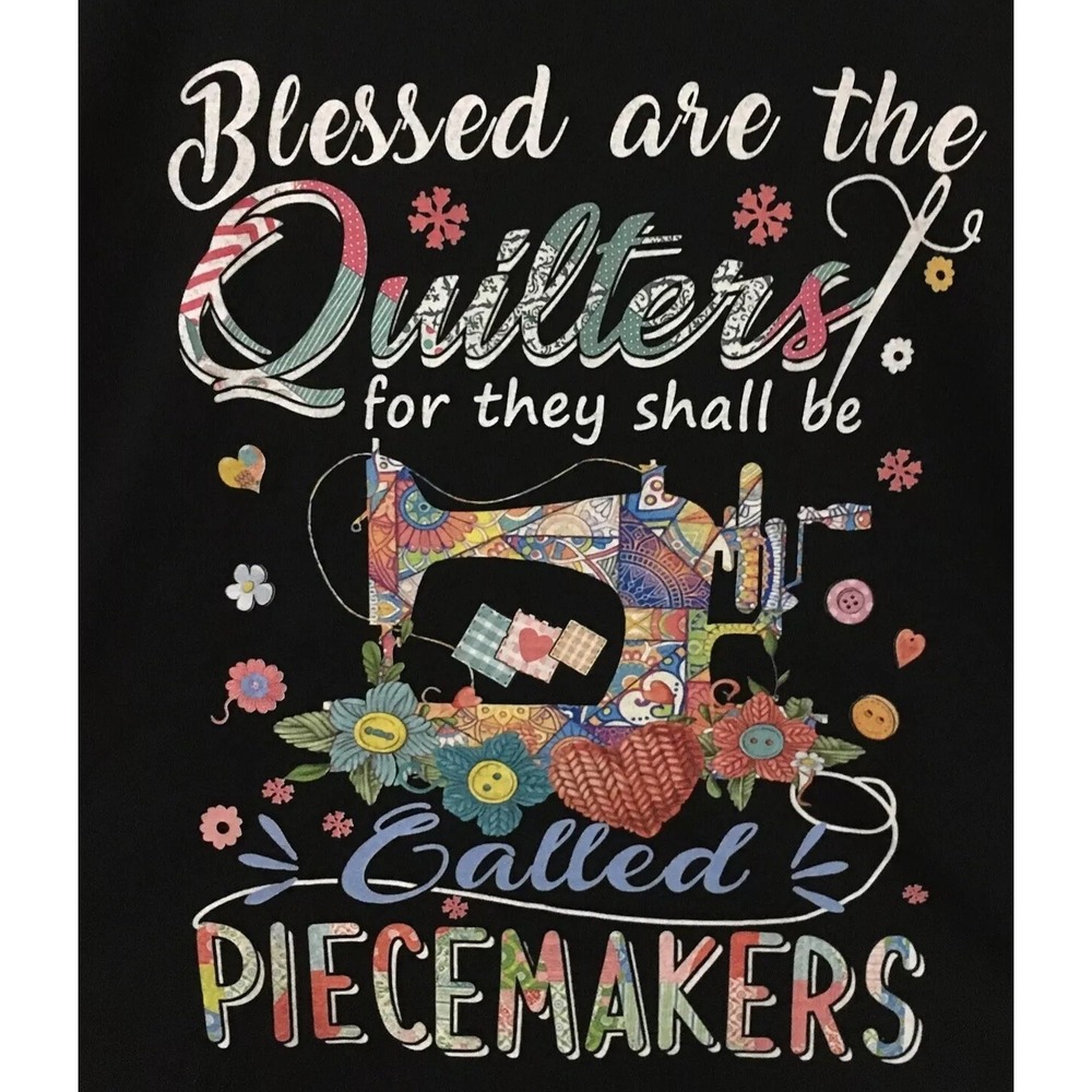 Quilters Theme T-Shirt Size Large U.S.A. 100% Cotton Gildan